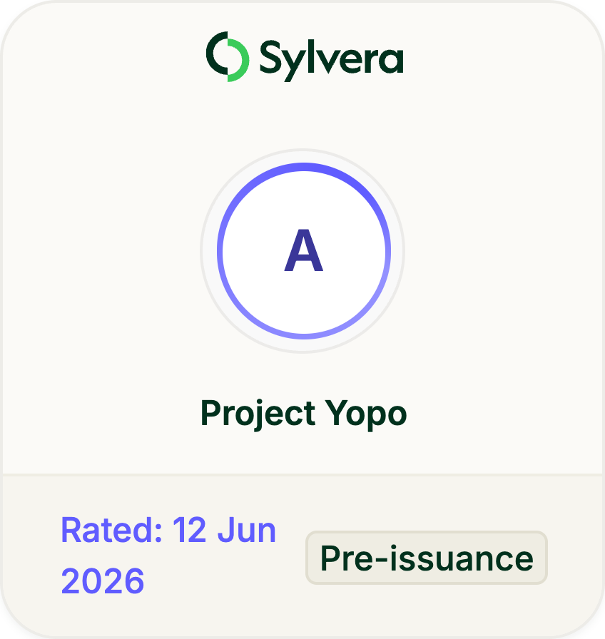 Sylvera A rating for Project Yopo, rated 12 June 2026, pre-issuance